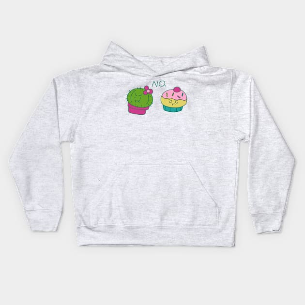 Cactus and Cupcake No Kids Hoodie by saradaboru